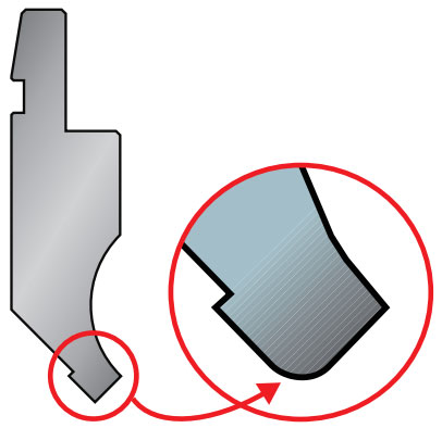Wear of the punch tip radius Fig.