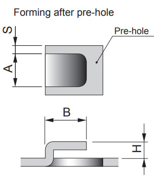 Forming after pre-hole