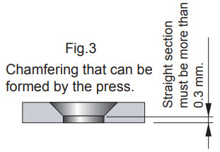 Fig.3 Chamfering that can be formed by the press.