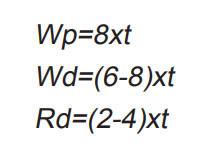 Wp=8xt Wd=(6-8)xt Rd=(2-4)xt