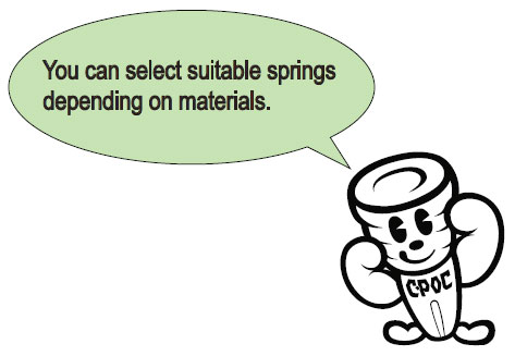 You can select suitable springs depending on materials. 