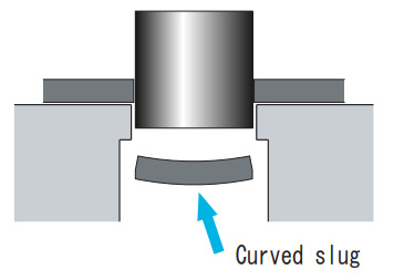 Fig.1 Curved slug when punching