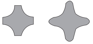 Corner radius tool with tangent line