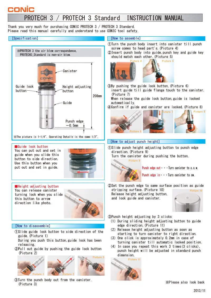 PROTECH 3 / PROTECH 3 Standard INSTRUCTION MANUAL
