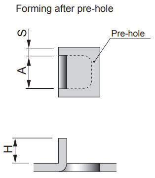 Forming after pre-hole