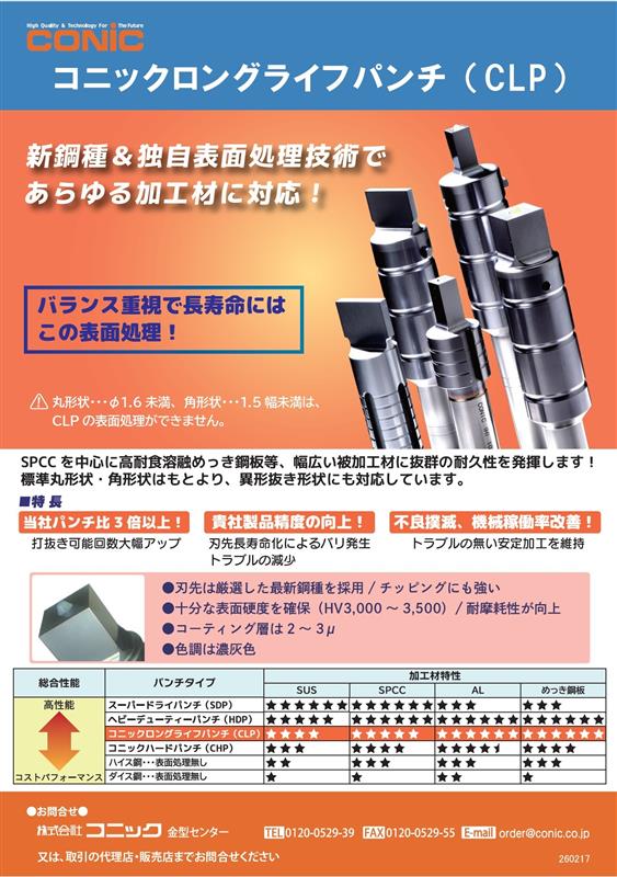 コニックロングライフパンチ（CLP）
