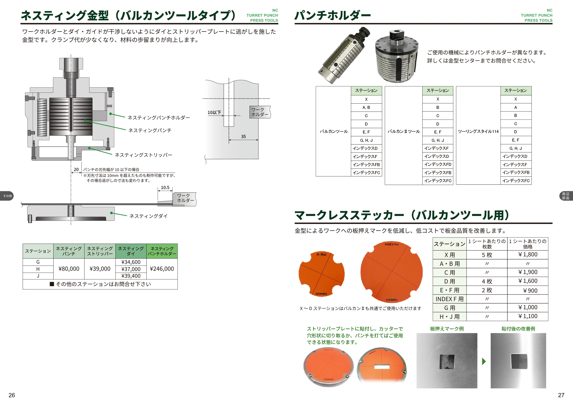 ネスティング金型（バルカンツールタイプ） / パンチホルダー