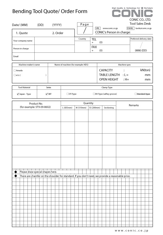 AMADA TYPE [SBT / JAPAN Series] STANDARD Tooling