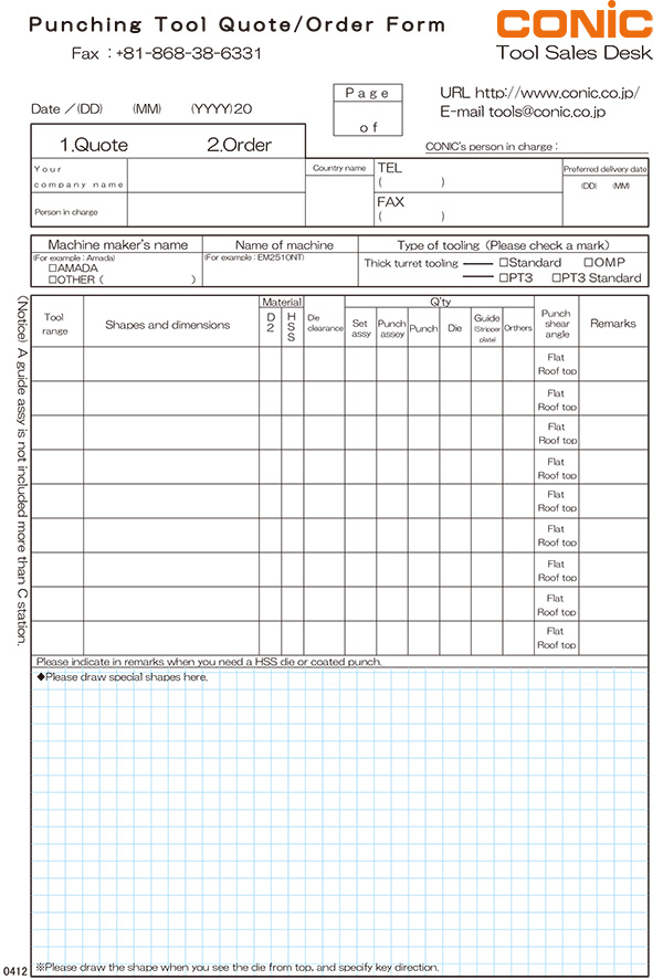 AMADA Type [THICK TURRET] Punching Tool