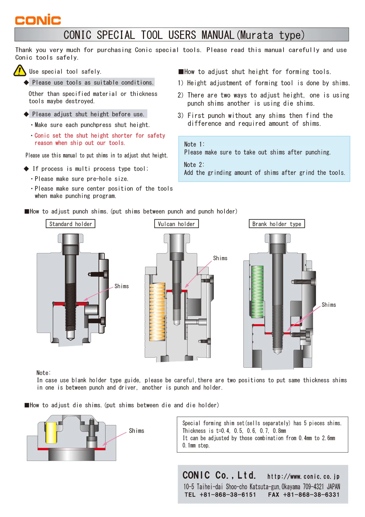 PETUNJUK PENGGUNAAN FORMING TOOL MURATA