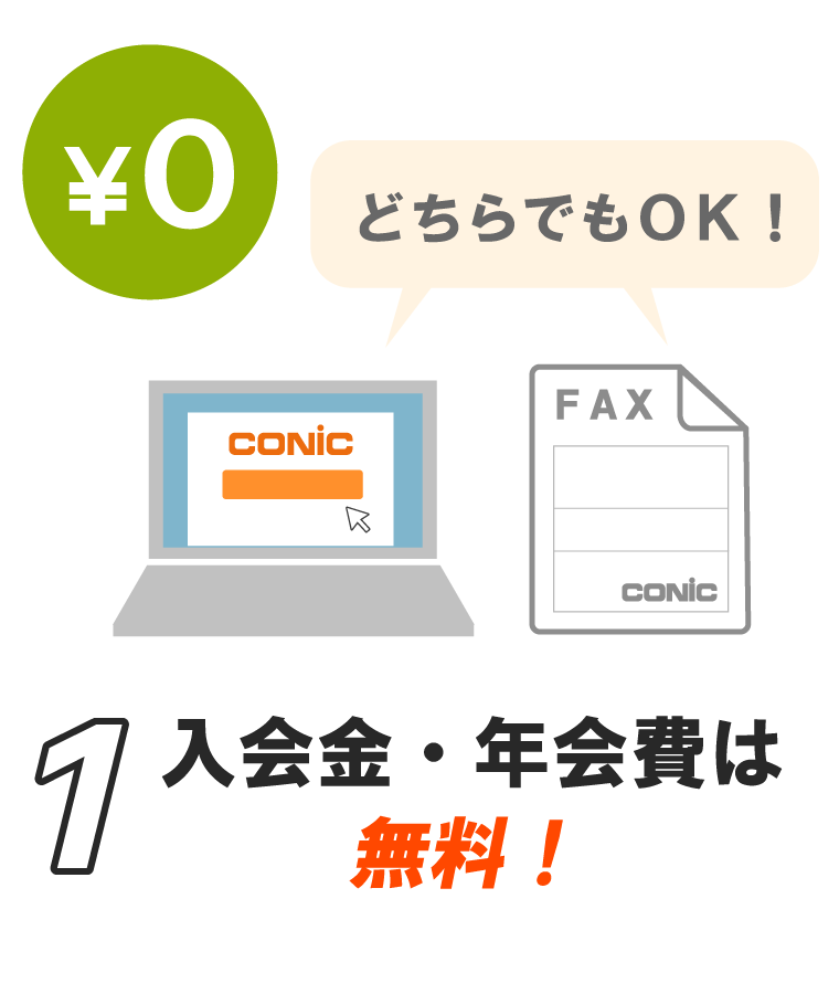 １．入会金・年会費は無料！