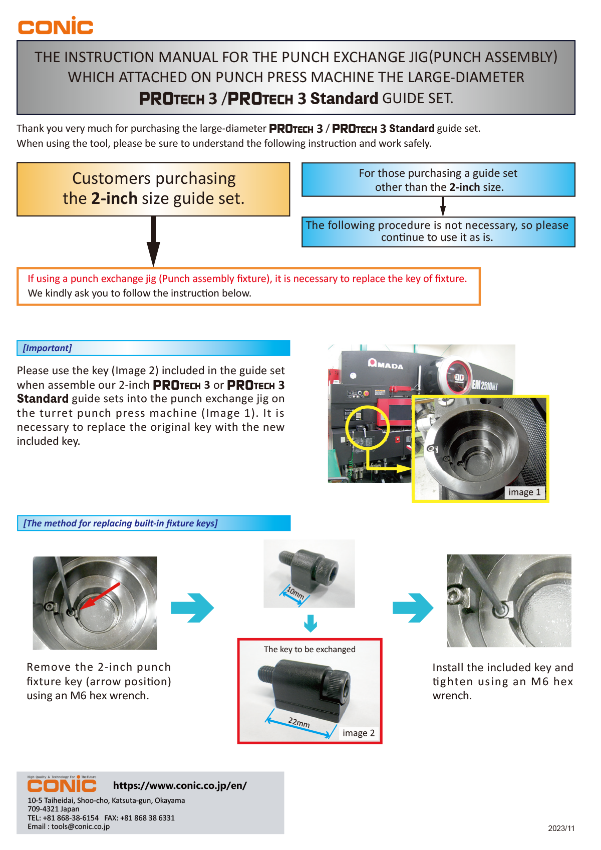 PROTECH3 Plus / PROTECH3 Standard Plus GUIDE SET. THE INSTRUCTION MANUAL FOR THE PUNCH EXCHANGE JIG (PUNCH ASSEMBLY)