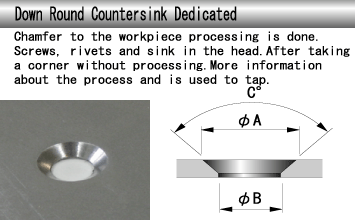 F10  Down Round Countersink Dedicated